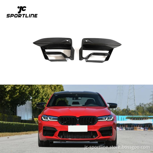 Dry Carbon Front Fog Light Cover Fins Splitter for BMW F90 M5 Sedan 2021-2024